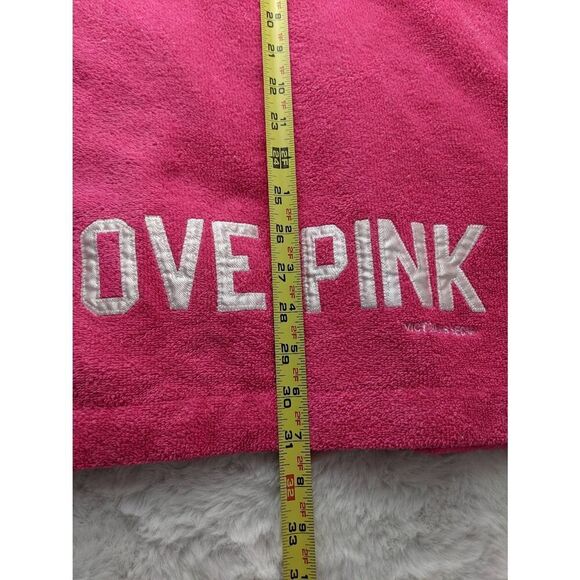 Victoria Secret Pink Y2K Terry Cloth Robe with tie Pockets Spell out on the - Picture 9 of 10